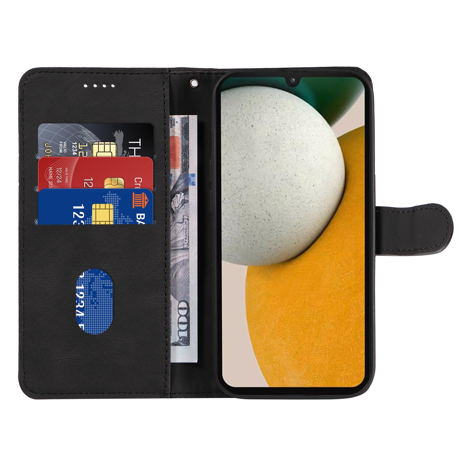 

For Samsung Galaxy A15 5G Case Wallet Imprinted Line Leather Phone Cover Black