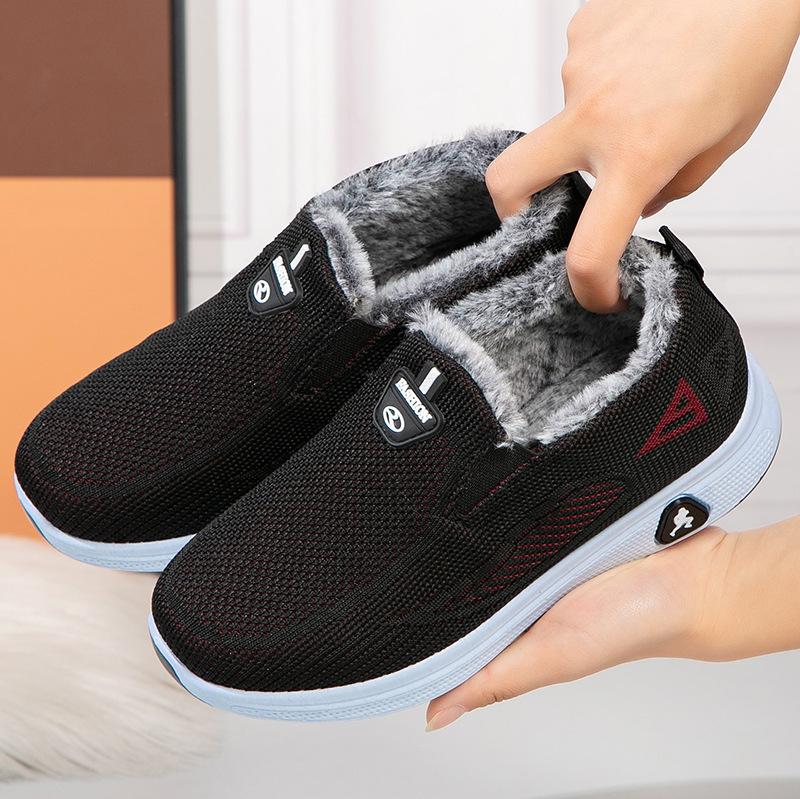 

Зимние ботинки для женщин, нескользящие мокасины с подкладкой из искусственного меха, удобные короткие ботинки до щиколотки, женские повседневные теплые кроссовки для бега и тренировок 41