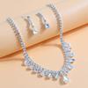 Elegant Rhinestone Tassel Jewelry Set: Bridal Necklace & Earrings for European and American Banquets