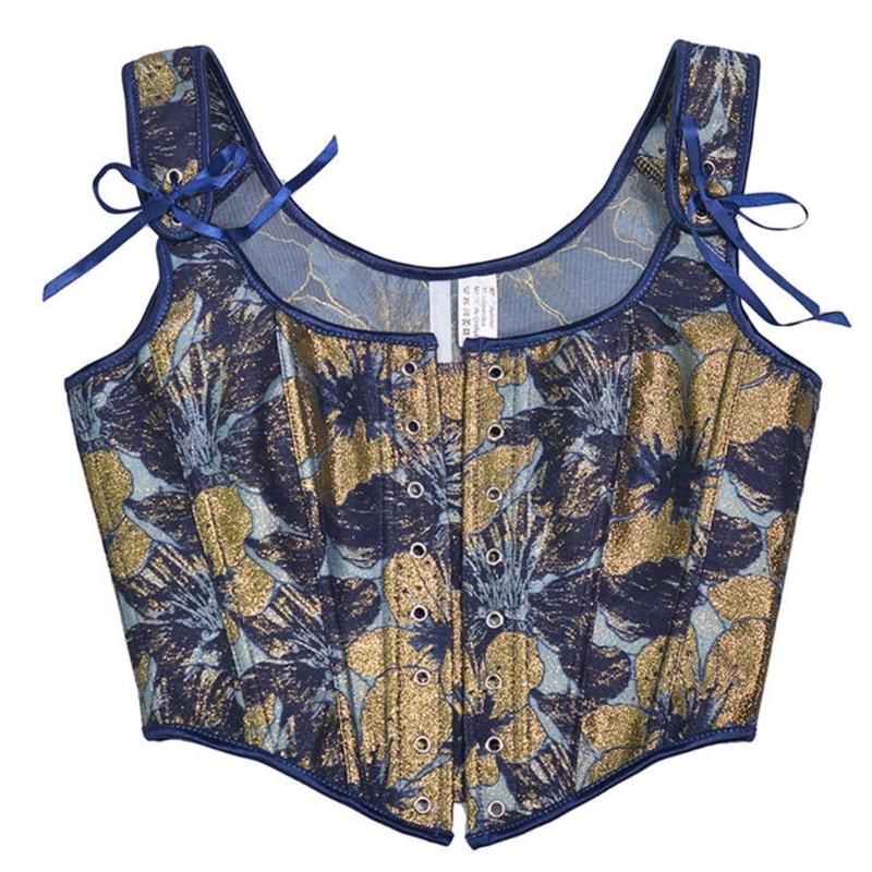 Tie Up Corset Tank Top for Women Slimming Body Shaper Front Tied Waist Trainer Girdle Teen Girl VictorianStyle Bustier