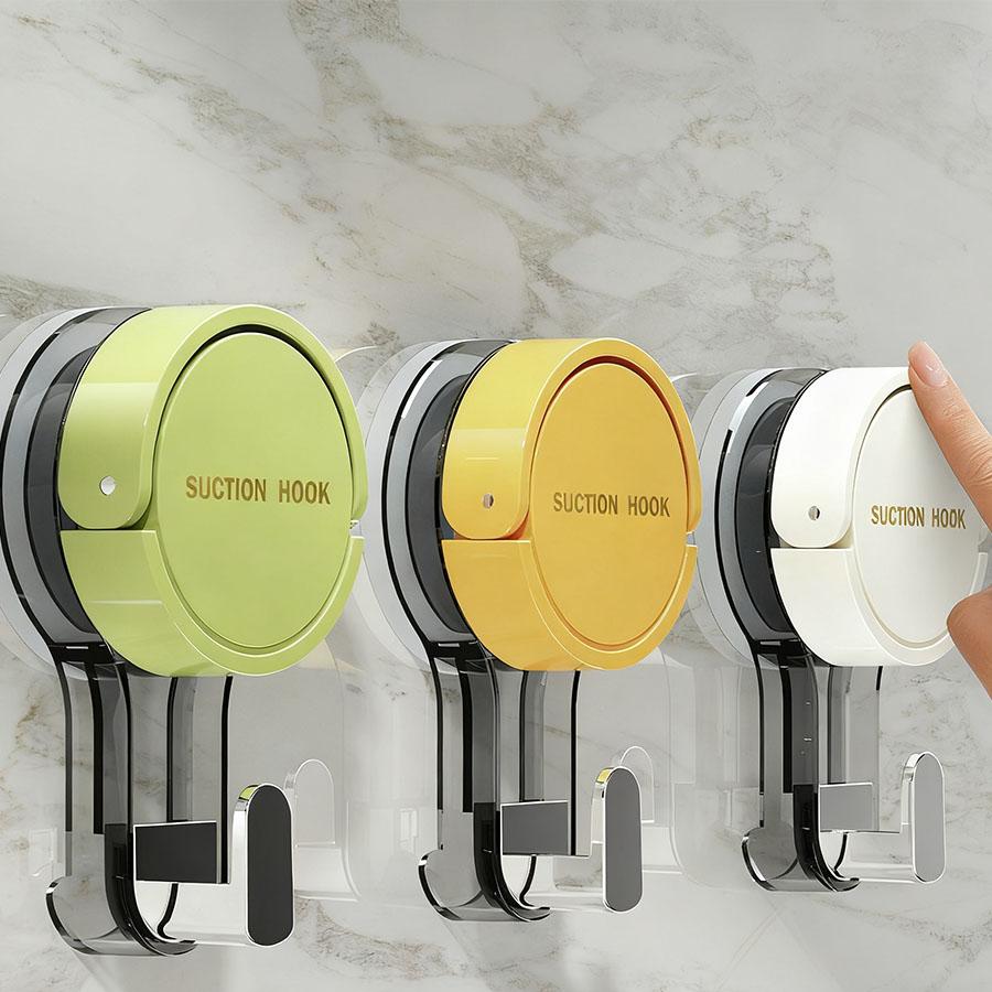 Suction cup hook, strong vacuum, no punching, adhesive hook, towel rack, kitchen, bathroom, bathroom, wall, no marks, movable