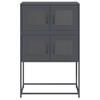 Komoda Wysoka Antracyt 68X39X107 Cm Stal