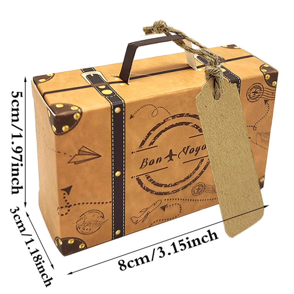 20/30/50PCS Mini Suitcase Party Favor Box with Tags Travel Party Decorations Bridal Shower Wedding Favors For Guests Candy Boxes