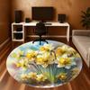 1pc Daffodil Spring Round Chair mat Area Rug - Non-Slip, Floor Mat for Office, Bedroom, and Indoor Decor c1118158