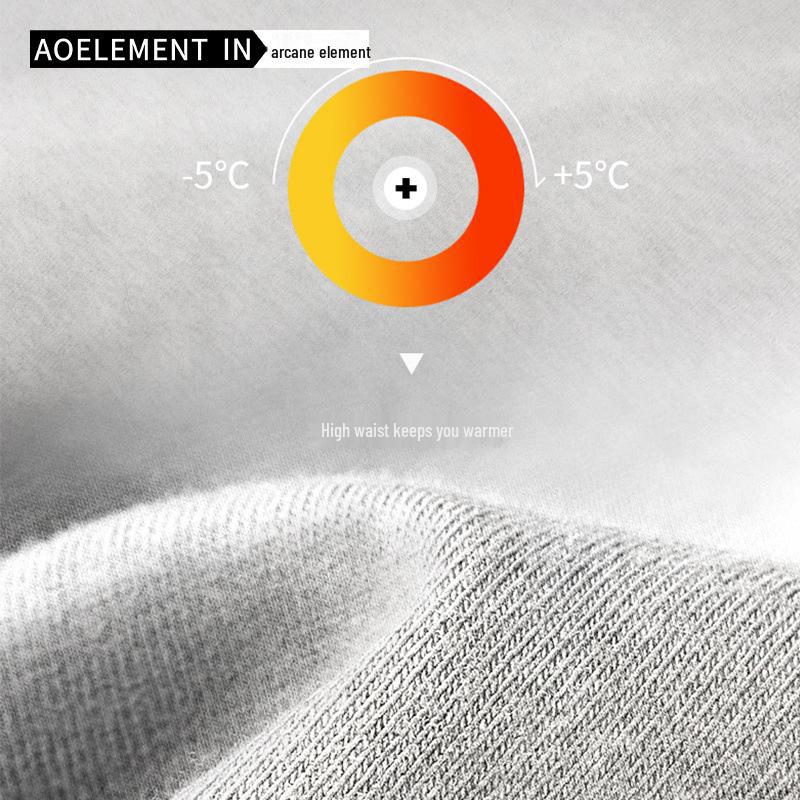 Men's High Waist Warm Cotton Trousers - Lightweight Autumn/Winter Base Layer