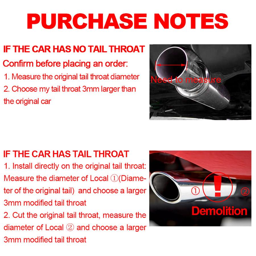 63mm Inlet 89mm Out Glossy Carbon Fiber Car Exhaust Pipe Tail Muffler Tip Cover
