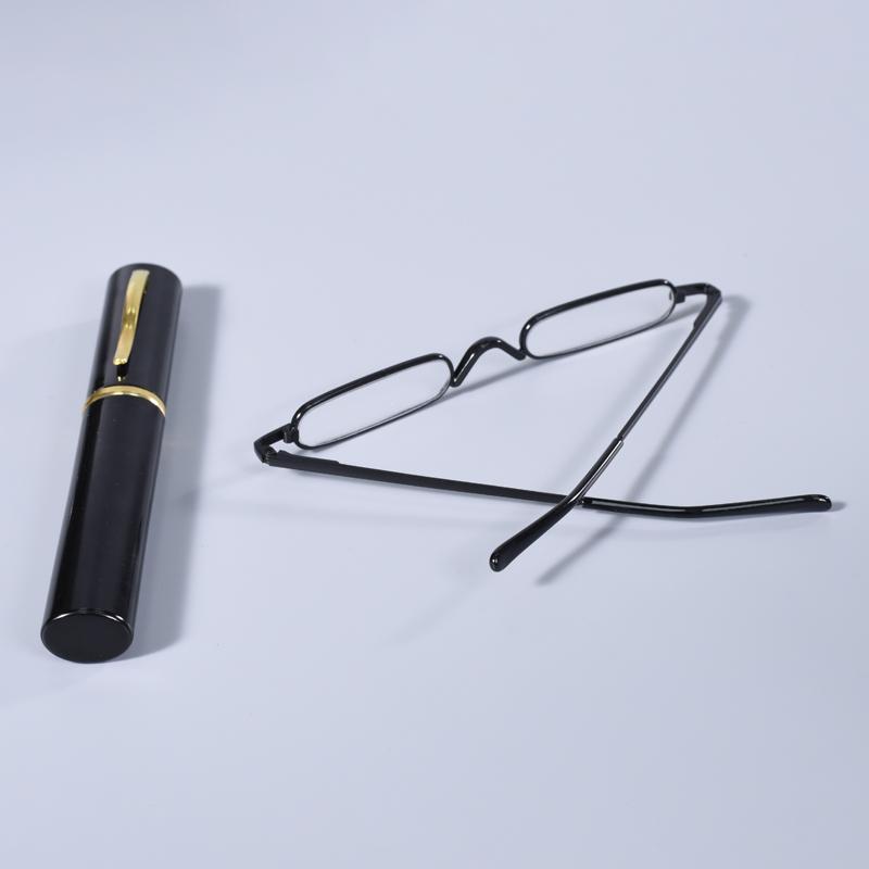Black Frame Elegant Reading Glasses Metal Frame Ultra-thin Men Women Reading Glasses Portable Mini Reading Presbyopia Eyeglasses