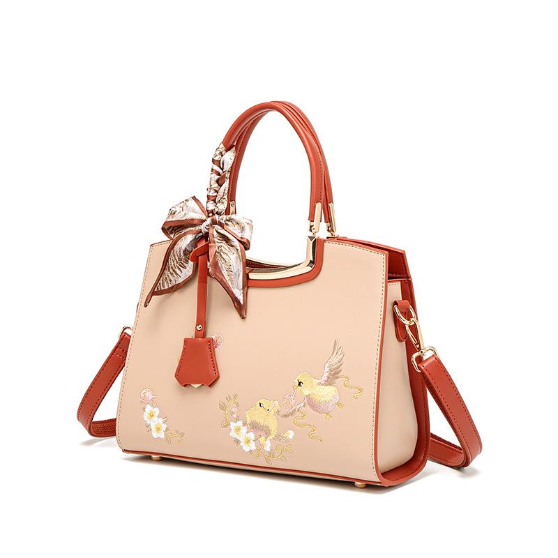 [Peony Blossom] Chinese-style Women's Handbag with Embroidery, Elegant Handbag for Middle-aged Ladies, Gift for Mother-in-law