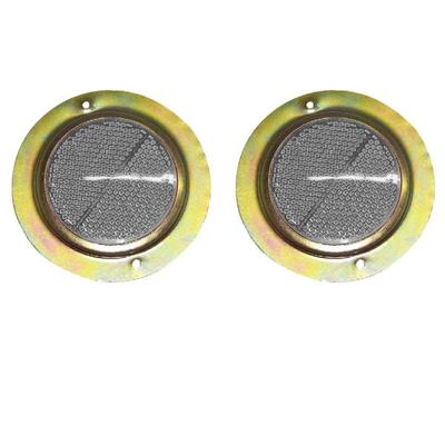 2X White Round Reflex Reflector with White Steel Ring | 58mm Lens | Metal Base | Clear Universal Reflector for Truck, Trailer, Tractor