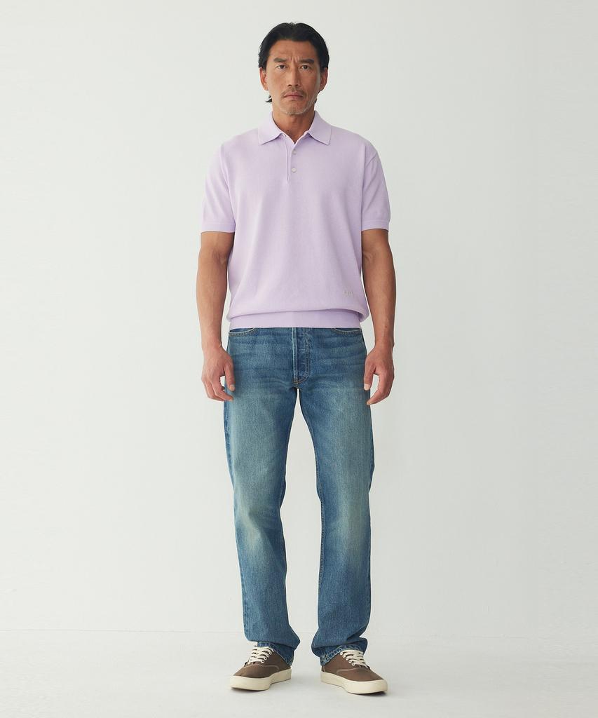 MAN ON THE BOON Textured Short Polo_Purple 4716113030