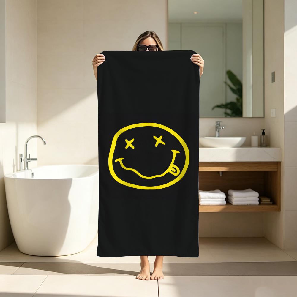 Rock Bands LOGO N-NirvanaS Towel ultra-fine fiber quick drying absorbent bath towel, outdoor swimming sports towel