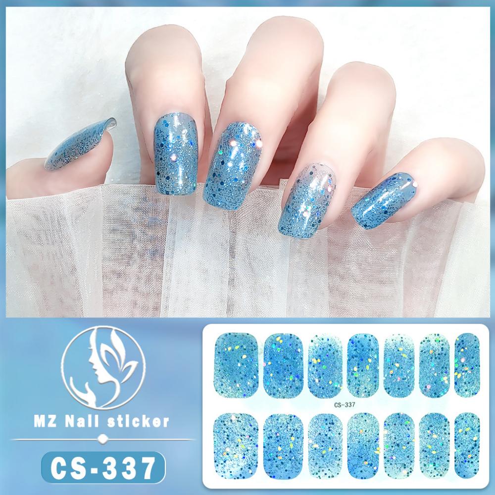 Nail Sticker Waterproof No-bake Gel Nail Polish Film Full Sticker Korean Multi-color Scallion Powder Nail Sticker Nail Sticker