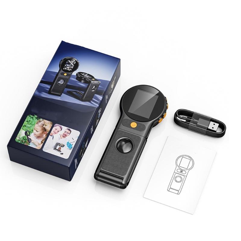 Kids Travel Microscope Compactly Opticals Lens 500X Zooming Magnification Builts In Video Recording For Science Learning