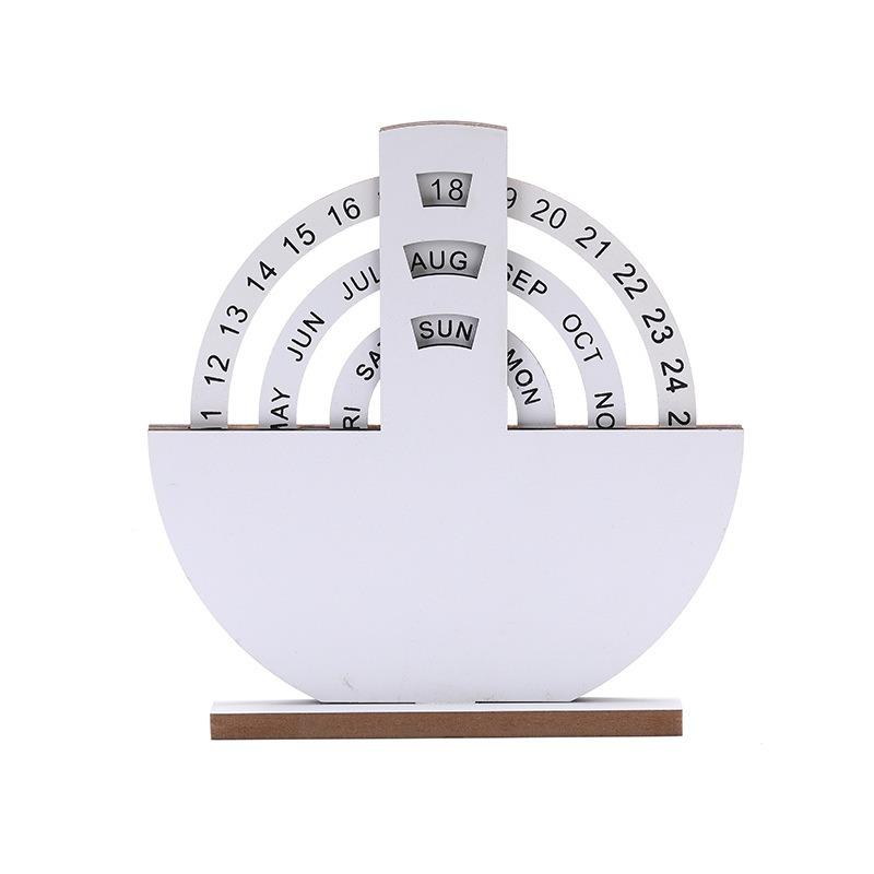 1PC New Day Creative Wooden Perpetual Calendar Desk Calendar Household Parent-child Hand-painted Table Ornament Decorative Calendar Family
