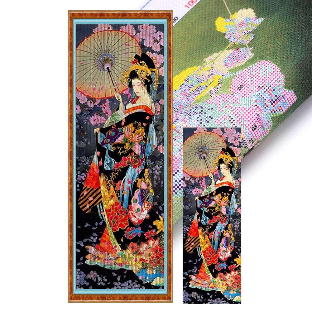 Bordado completo Eco-algodão Linha 14CT Impresso Menina Ponto Cruz Kit Arte