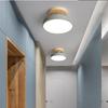 Modern Minimalist Macaron Ceiling Light for Corridors, Entrances, and Balconies with Solid Wood Design