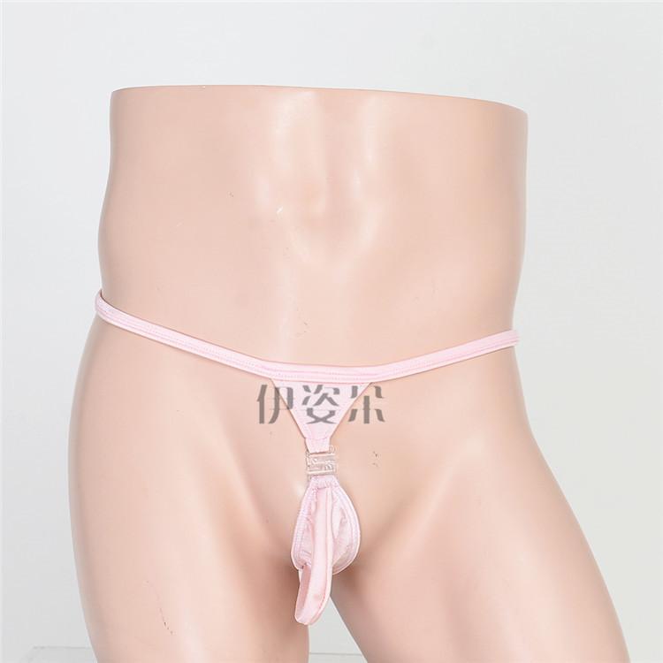 Hot-selling New Sexy Dew PP Men's T-pants, Black Sex Fun Elastic Sex Fun Thong Low-rise Men's Thong