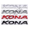 3D Metal Kona Letter Word Stickers Car Rear Trunk Emblem Badge Decal For Encino Car Styling Body Decoration Sticker Accessories