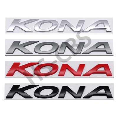 3D Metal Kona Letter Word Stickers Car Rear Trunk Emblem Badge Decal For Encino Car Styling Body Decoration Sticker Accessories
