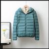 Winter Lightweight Down Jacket Women's Short Hooded Lightweight Thin White Duck Down Plus Size Jacket