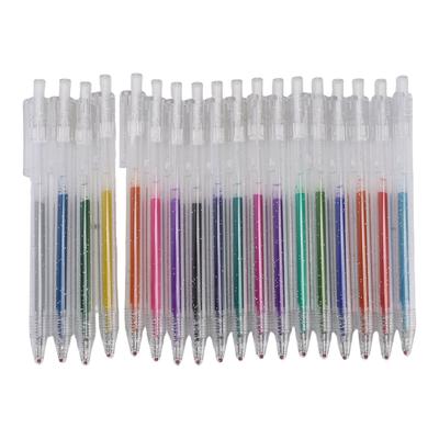Σετ Στυλό Gel 18 Χρωμάτων Ανασυρόμενο Μύτη 1.0mm Στυλό Σχεδίασης με Γκλίτερ για Ημερολόγιο, Χρωματισμό, Διακόσμηση Ημερολογίου