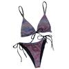 Bikini Set Bandage Lesklá dvoudílná sada plavek pro ženy Sexy špagetová ramínka