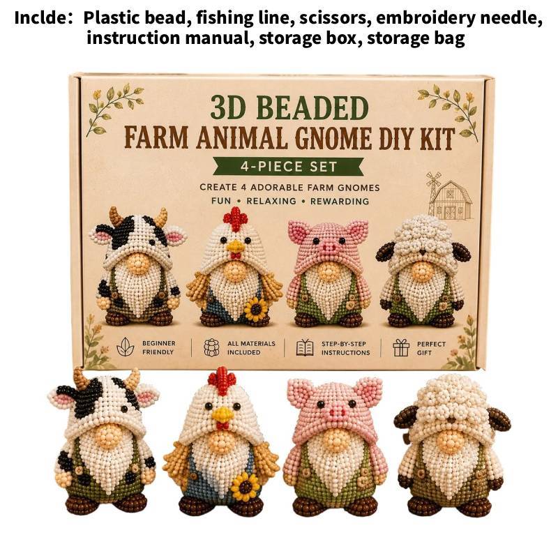 Diy 3d Bead Kit With Cartoon Gnome Figurines For Handmade Gift Creation