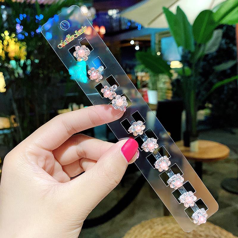 Princess Crown Baby Clip Hairstyle Children's Pearl Rhinestone Bean Buckle Hairpin Children's Girl Disc Hair Small Buckle Grab