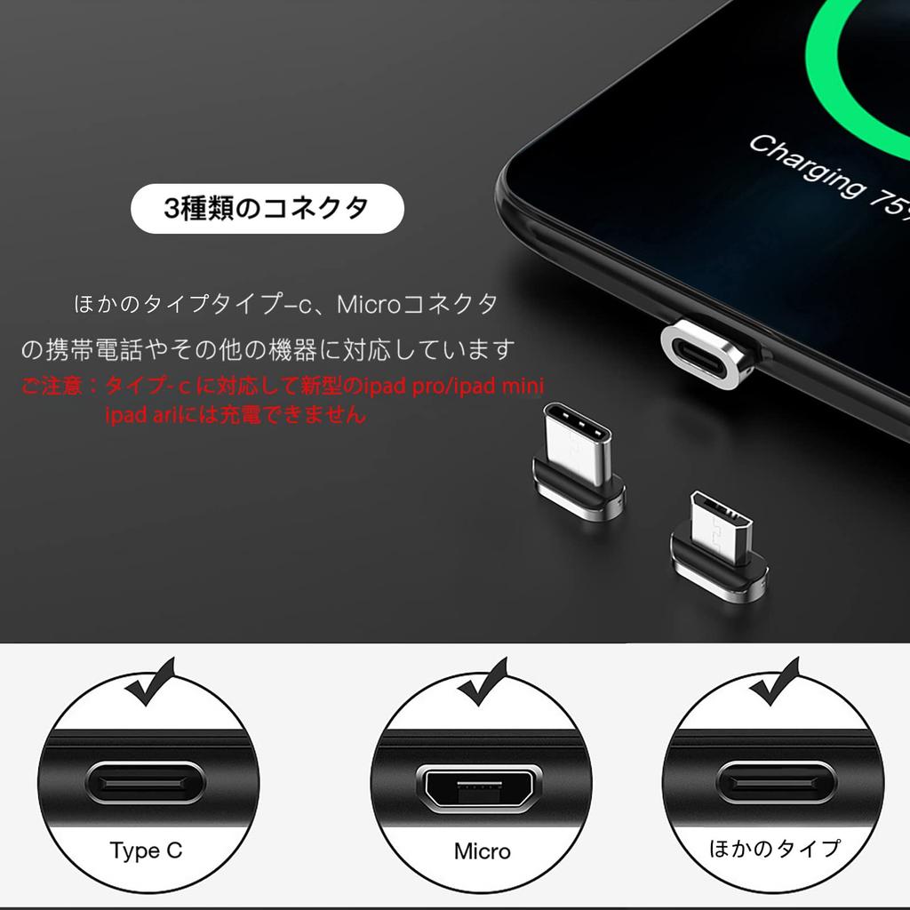 SUNTAIHO Magnetic Charging Cable USB Cable 2M Fast Charging Data Transfer Magnetic Dustproof Detachable Micro USB Connector with LED Indicator and