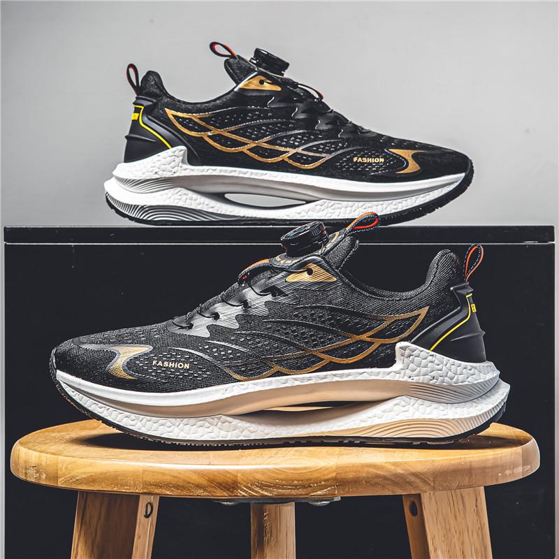 New Men's Shoes Autumn Breathable Button Rotating Convenient Mesh Sports Outdoor Sports Leisure Running and Hiking Shoes