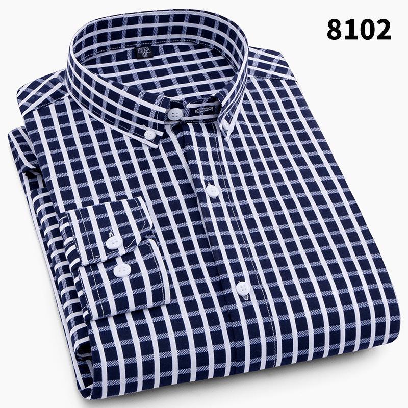 Men Dress Shirt Mens Business Casual Stripe Button Down Shirts Brand Clothing Slim Fit Long Sleeve Camisa Masculina M-5XL NS5561