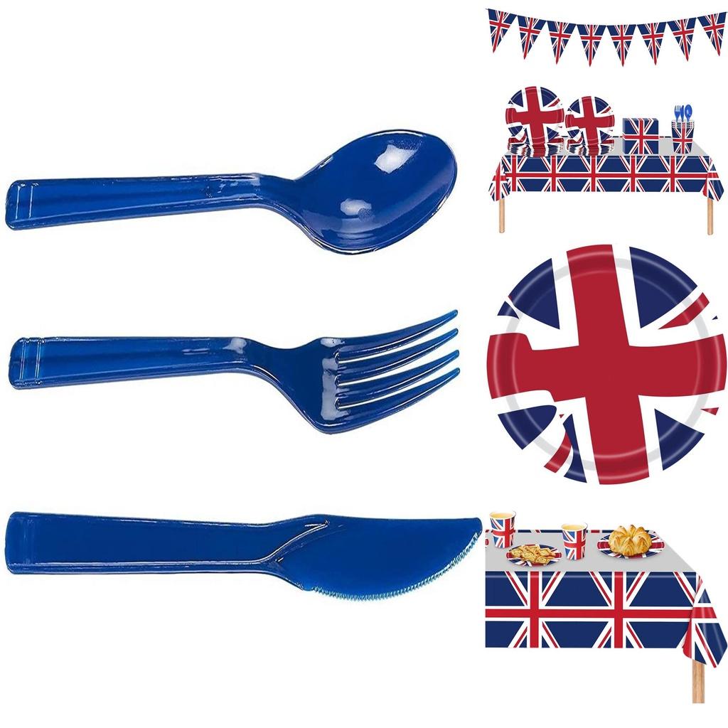 Britische Flagge Partyzubehör Set Gedenken Sie dem Platinjubiläum 2022 mit diesem wertvollen, multifunktionalen Set!