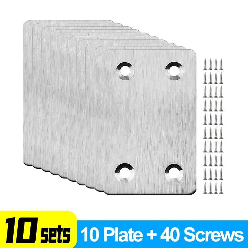 Stainless Steel Right Angle Corner Brackets Furniture Fastener Connector Wood Shelves Cbinets Flat Plate Angle Code Corner Brace