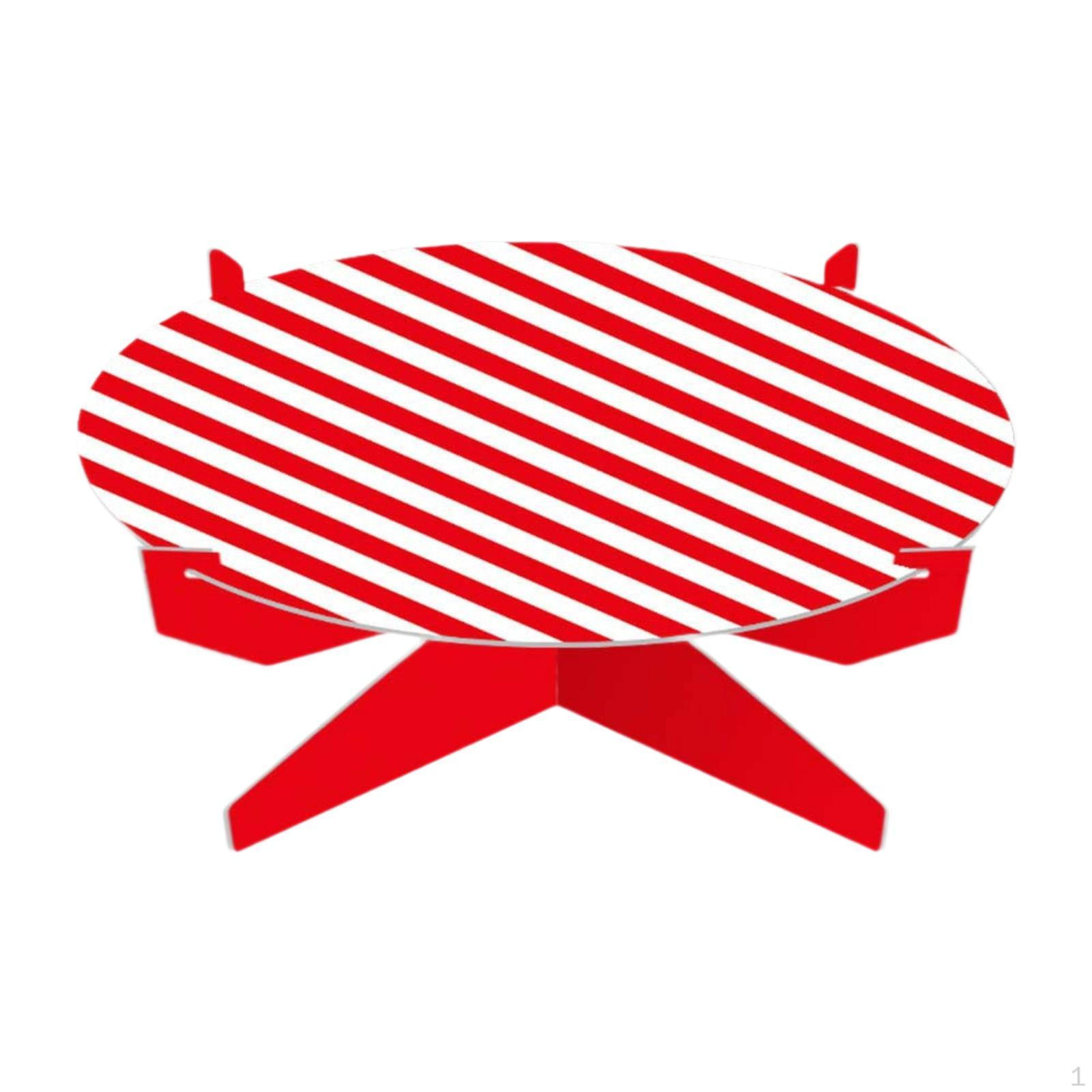 

Подставка для кексов Carnival, поднос для демонстрации торта, красный, белый, в полоску, для вечеринок и кафе single tier