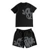Kids Summer Short Sleeve T Shirt and Shorts Set Lightweight Breathable Casual Sportswear with Elastic Waistband and Printed Design for Boys Girls