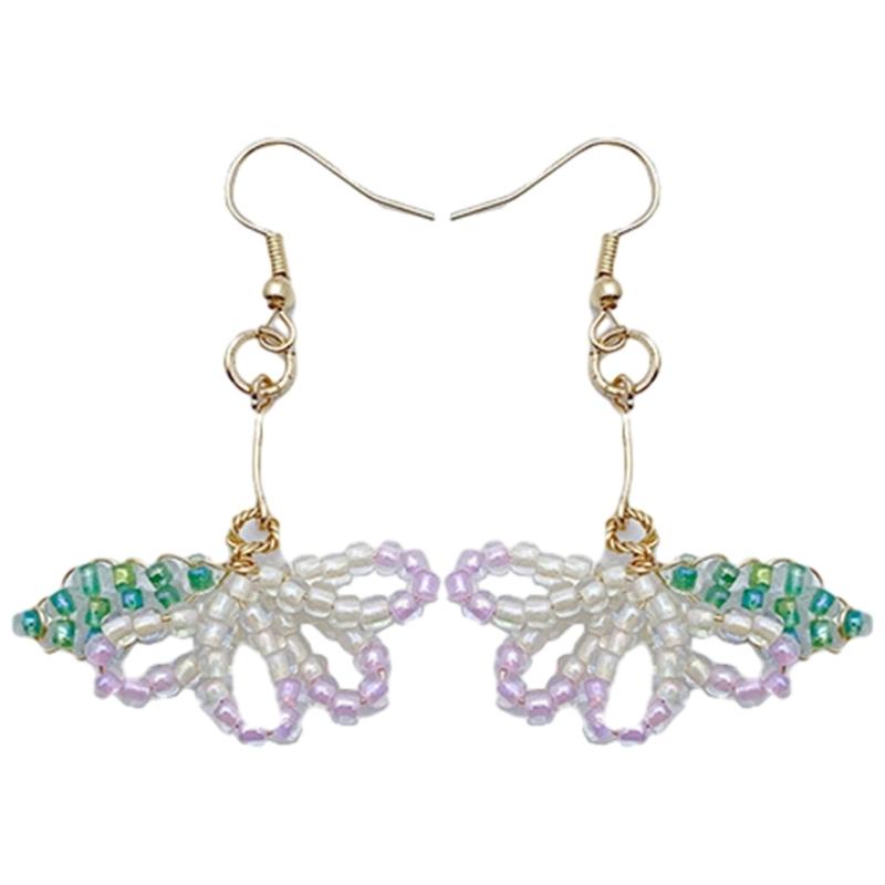 

Handmade Floral Ear Hooks/Ear Studs Colorful Beaded Flower Earrings Stylish Tulips Flowers Earwear Jewelry for Women