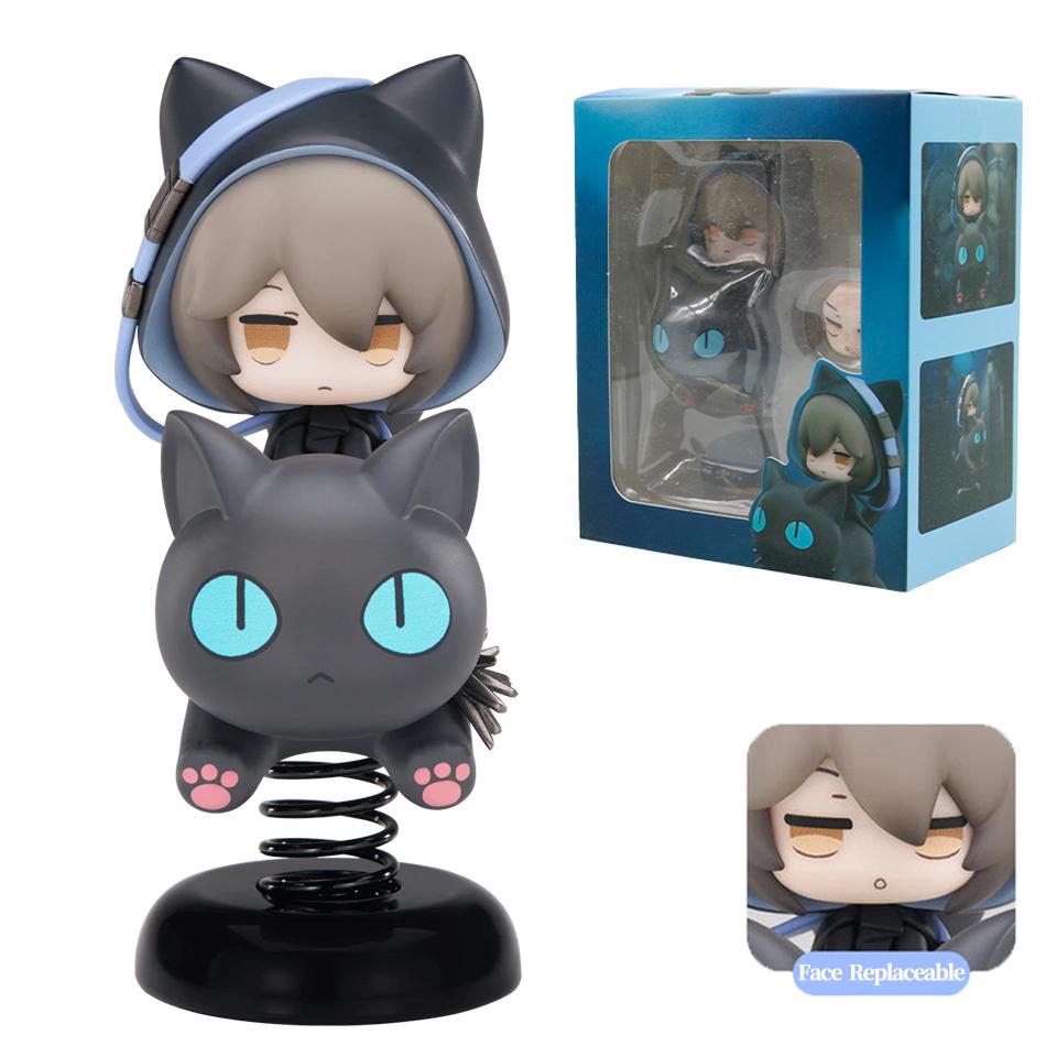 Arknights Happy Shake Phantom Q-version rocking music 9.5CM Anime Figure PVC Set Kawaii Desktop Ornaments Model Toys Present