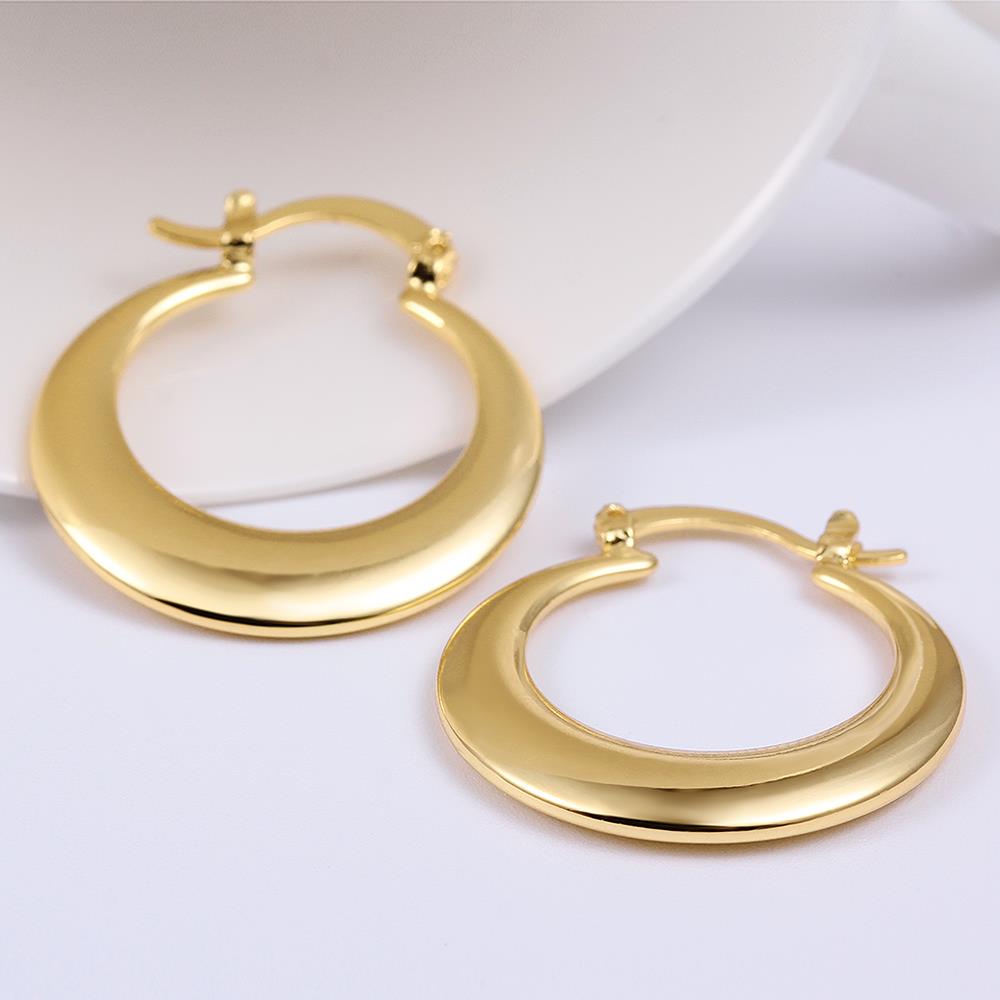 Elegant 3cm 925 Sterling Silver round Creativity Crescent hoop Earrings for Women 18K gold plated Pretty Gift Popular Jewelry