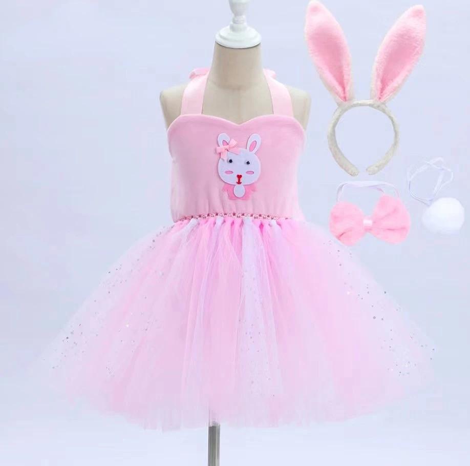 Baby Girls Halloween Animal Cosplay Costume Kids Forest Theme Giraffe Cows Tiger Leopard Zebra Print Tutu Dress Birthday Party