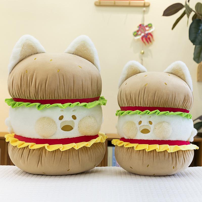 Adorable Dudu Cat Hamburger Plush Toy - Creative Cat Doll Children's Companion Gift