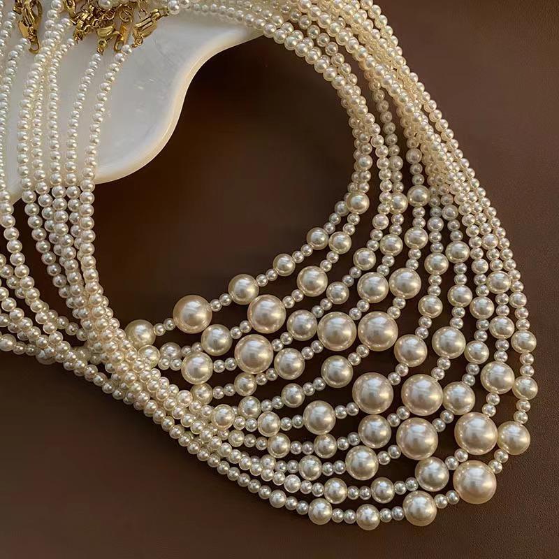 French Pearl Necklace Earrings Light Luxury Niche Collarbone Chain Gentle Temperament Versatile Neck Chain Accessories Women