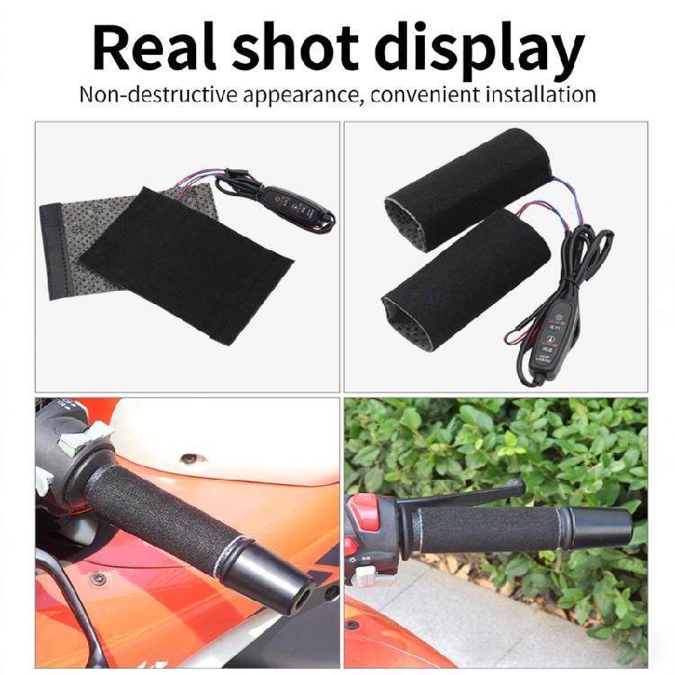 Voltage Compatible Heated Hand Grips for Motorcycle ATV 3 Speed Temperature Control Fast Heating Technology Anti Slip
