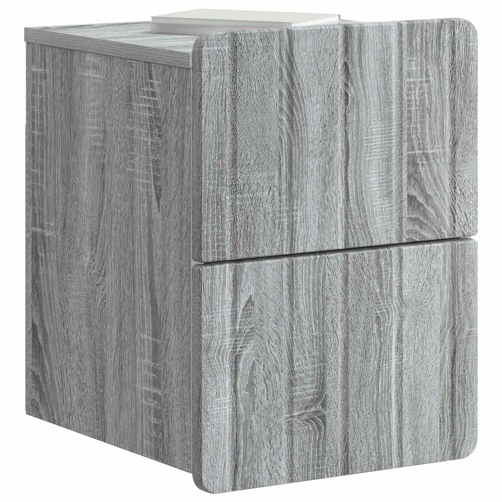 Wall Mounted Nightstand Grey Sonoma 33 x 34.5 x 43 cm