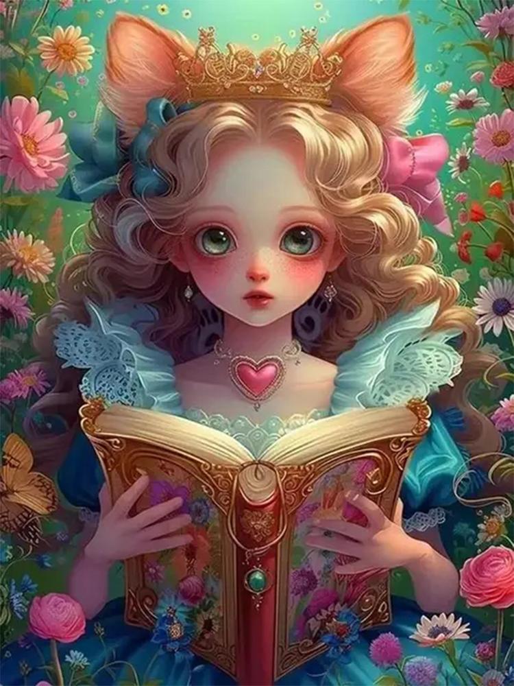 Diy 5D Diamond Painting Cartoon Princess Cat Mosaic Art Embroidery Girl Picture  Embroidered Wall Decoration Children's Gift