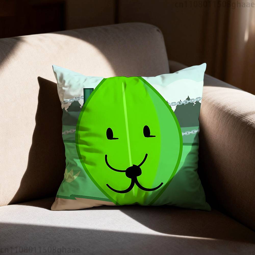 Funny Anime BFDI Pillow Case Antidustmite Pillowcase Invisible Zipper Silky Short Plush Sofa Cushion Cover