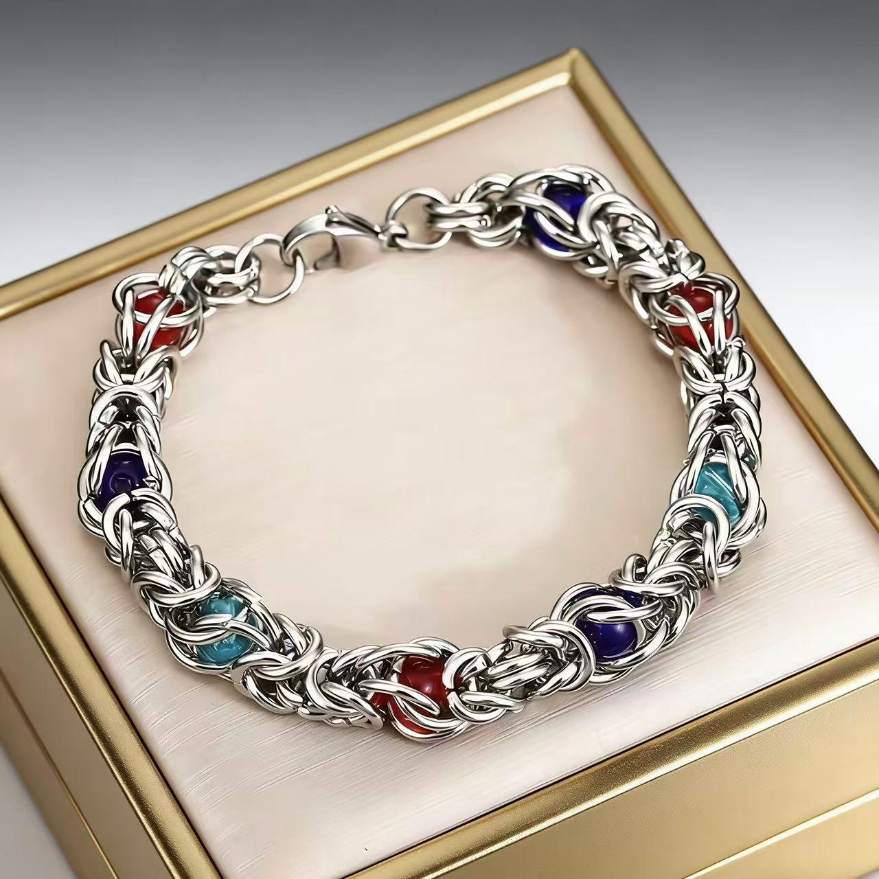 Men s Cross Stainless Steel Cuban Chain Bracelet - Colorfast, Washable, Fashionable, and Versatile Titanium Steel Accessory. Note if extension chain needed