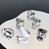 Tiger Panda Swan Open Ring Niche Design Cold Wind Jewelry Enamel Dripping Oil Index Finger Ring