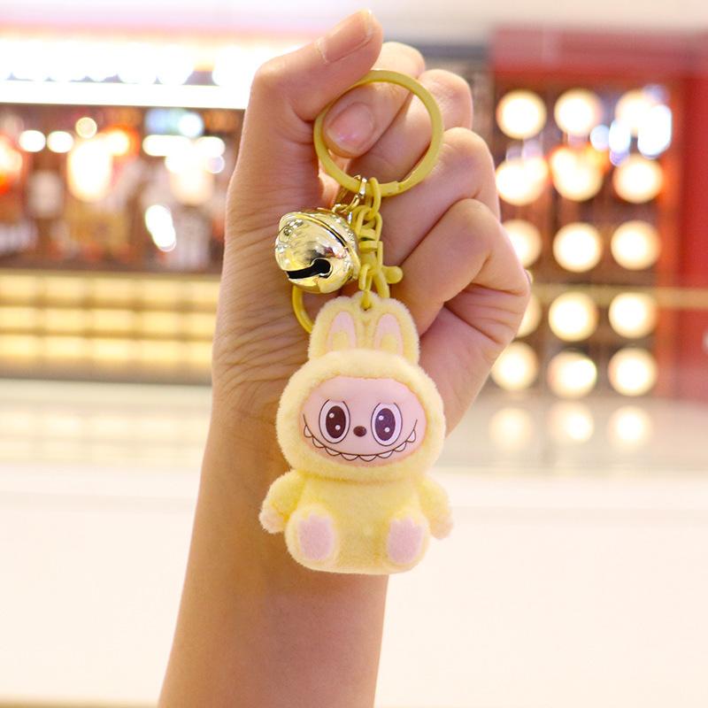Flocking Cute Keychain Cartoon Doll Schoolbag Student Pendant Gift Pendant