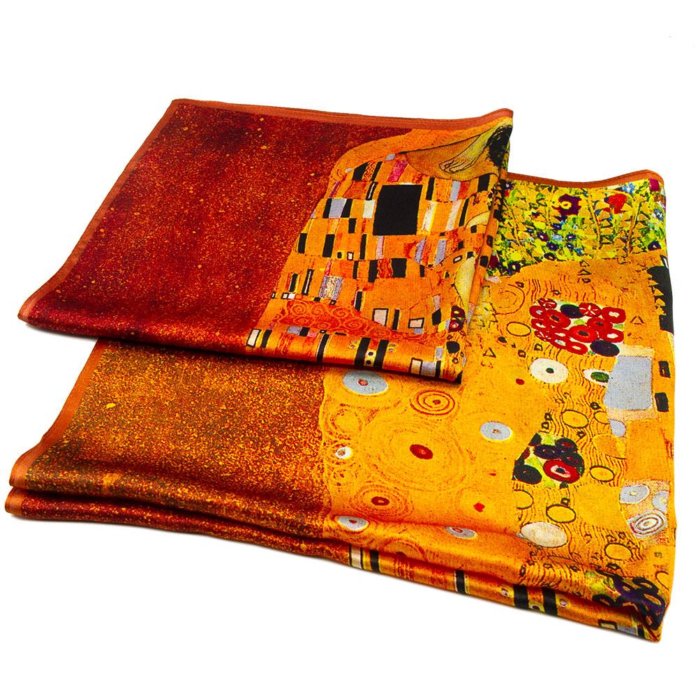 53cm 65cm 100% Natural Silk Smooth Scarves Muffler Female Customized Square Autumn Women's Shawl Hijab Friend Gift Kiss Painting