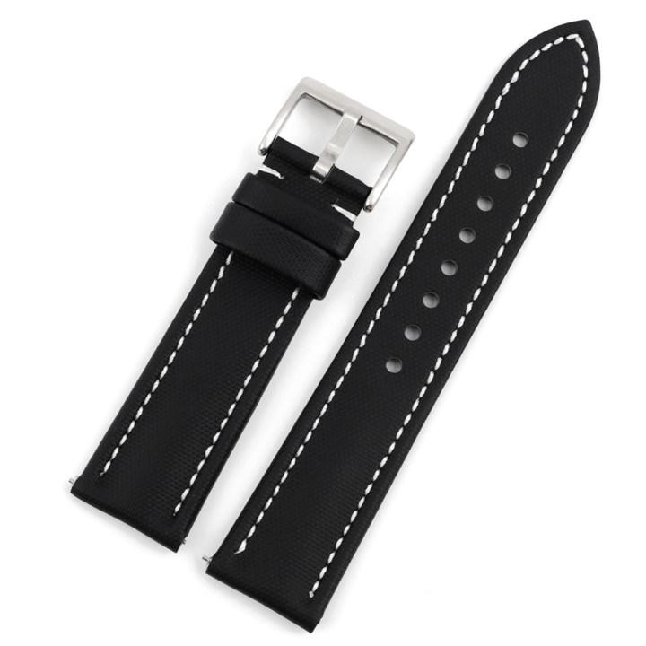 Watchband Cow Nylon Watch Strap for Waterproof Oxford Cloth Black Blue Men Leather Canvas Watch Band Bracelet Belt Metal Buckle 18-24mm